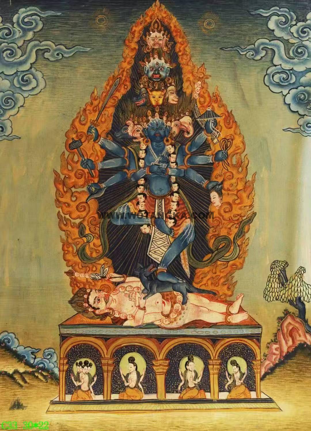 编号138-451235：彩绘唐卡-毗湿奴（30*22CM左右）