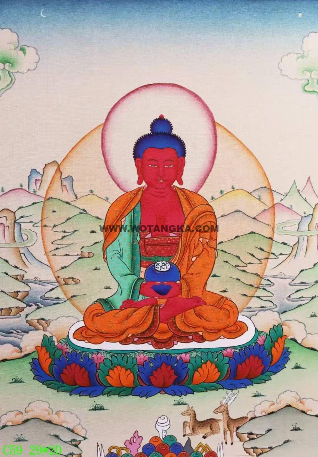 编号138-721172：嘎玛嘎赤-阿弥陀佛（29*20CM左右）