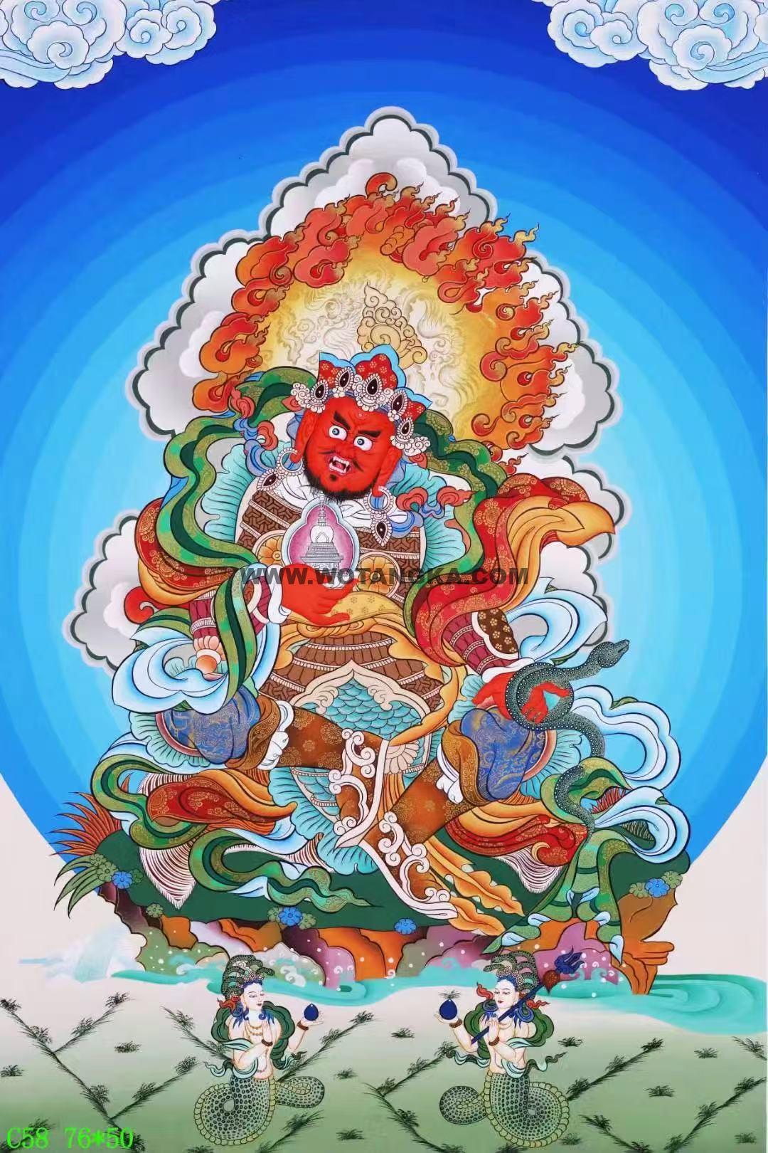 编号138-881152：彩绘唐卡-西方广目天王（76*50CM左右）