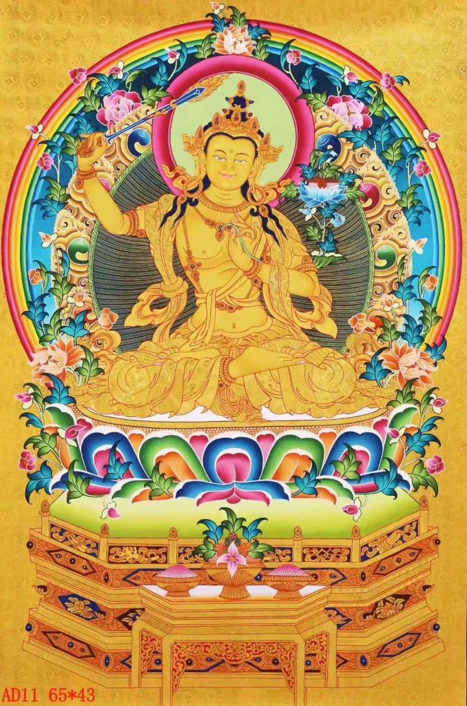编号138-882389：彩绘唐卡-文殊菩萨（65*43CM左右）