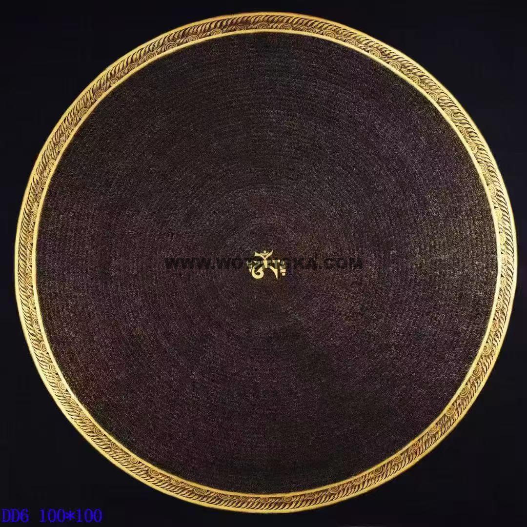 编号138-980118：黑金唐卡-六字真言坛城（100*100CM左右）