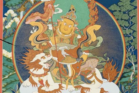 热贡-尕桑吉·画院：彩绘唐卡-财宝天王（70*50CM左右）