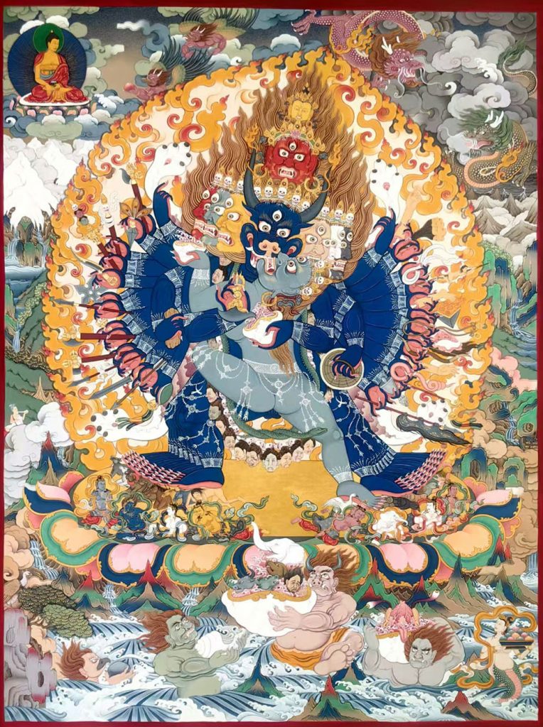 编号189-262071：彩绘唐卡-大威德金刚（60*45CM左右）