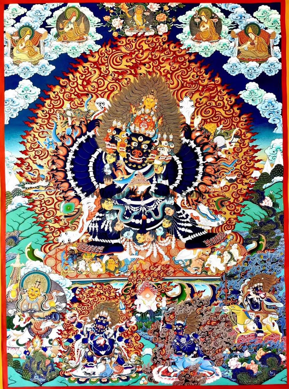 编号189-279721:彩绘唐卡-大威德金刚(100*70CM左右)