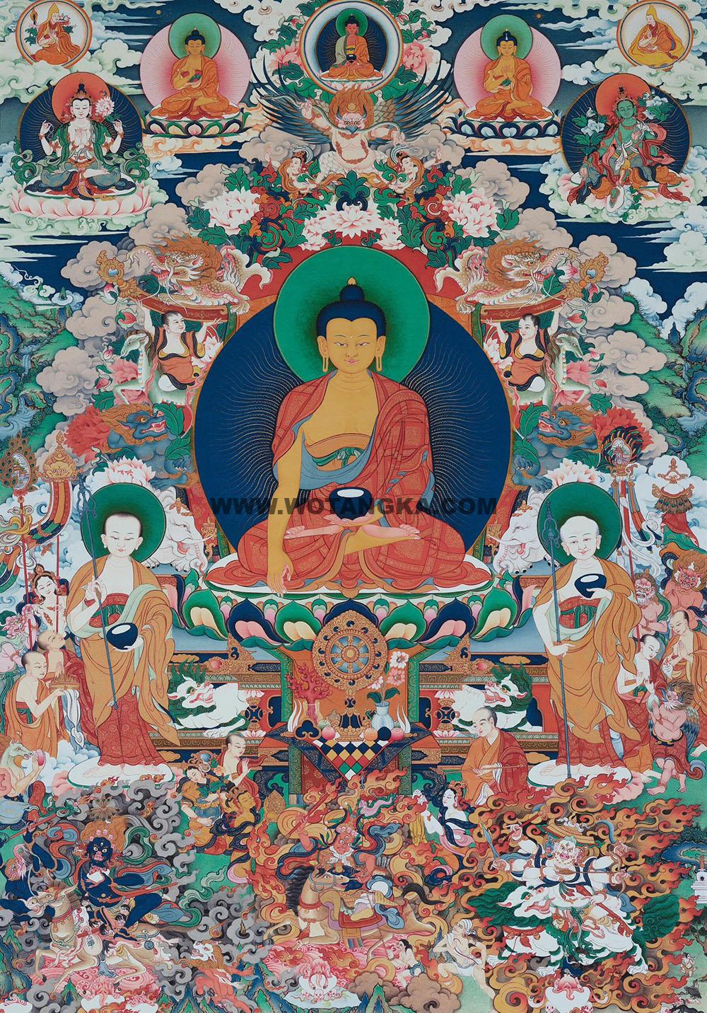 编号189-322426：彩绘唐卡-释迦牟尼佛（110*80CM左右）