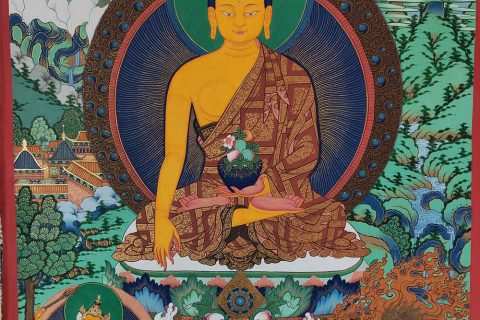 编号189-343933：彩绘唐卡-释迦牟尼佛（70*50CM左右）