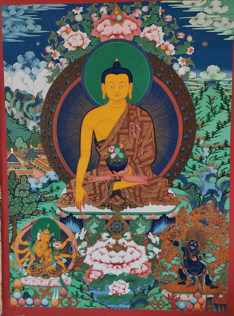 编号189-343933：彩绘唐卡-释迦牟尼佛（70*50CM左右）