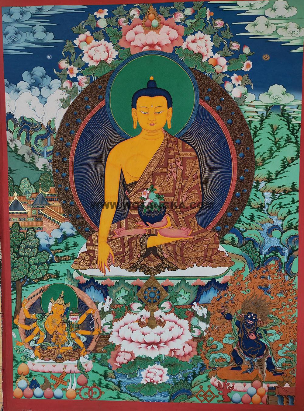 编号189-343933:彩绘唐卡-释迦牟尼佛(70*50CM左右)
