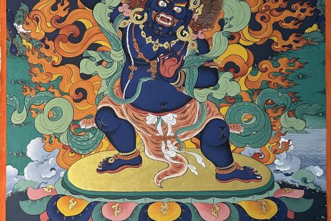 编号189-372385：彩绘唐卡-金刚手菩萨（40*30CM左右）