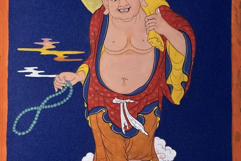 编号189-373562：彩绘唐卡-布袋和尚（25*13CM左右）