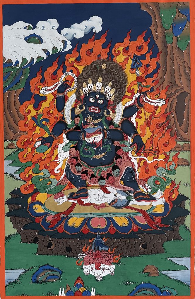 编号189-377123：彩绘唐卡-六臂玛哈嘎拉（30*20CM左右）