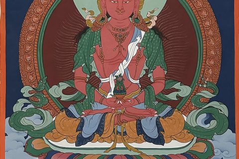 编号189-389695：彩绘唐卡-长寿佛（30*15CM左右）