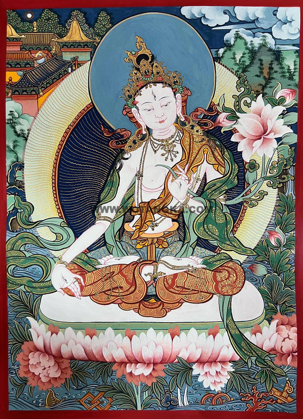 编号189-431150：彩绘唐卡-白度母（25*15CM左右）