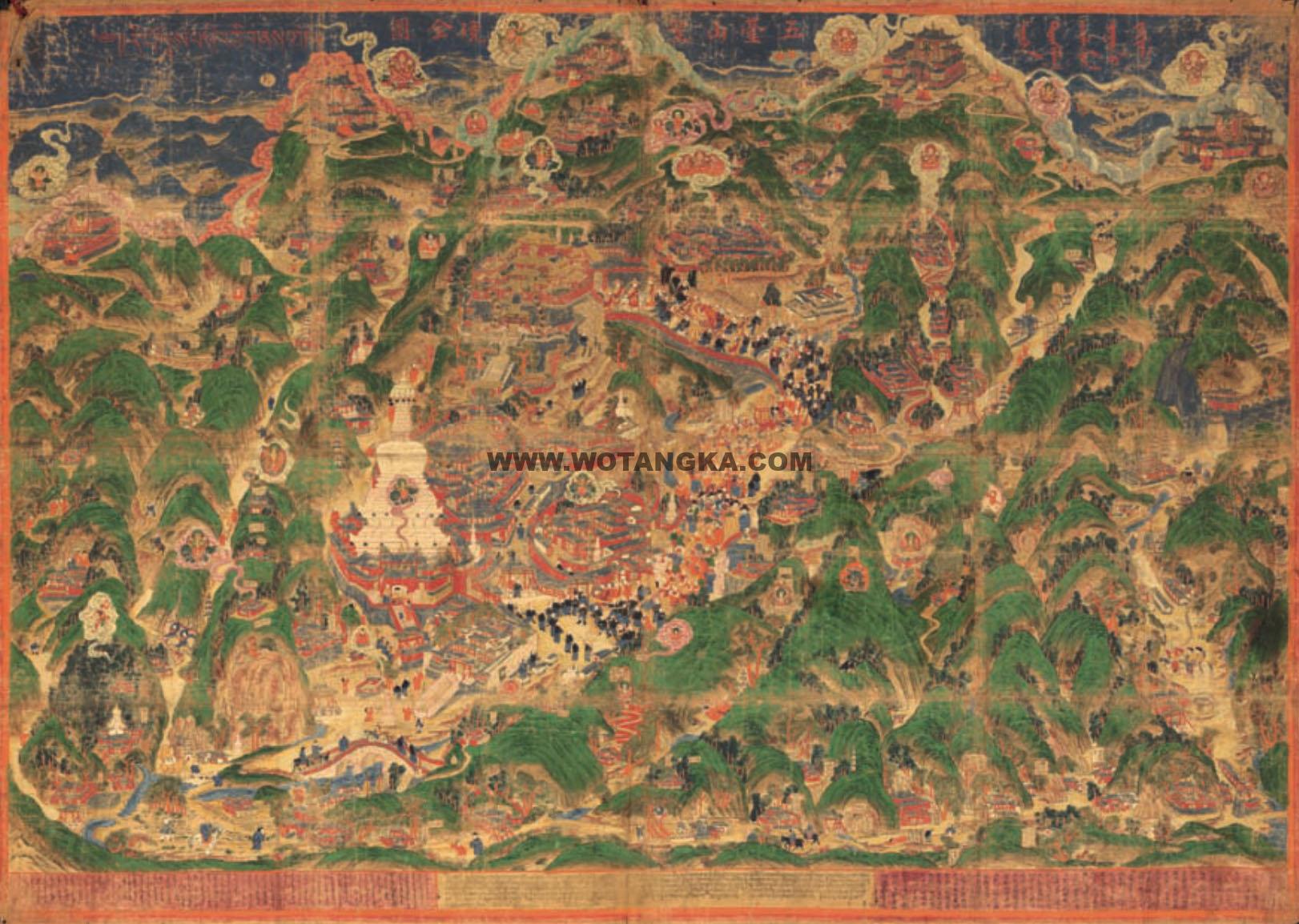 沃唐卡编号AC13267：五台山全景图