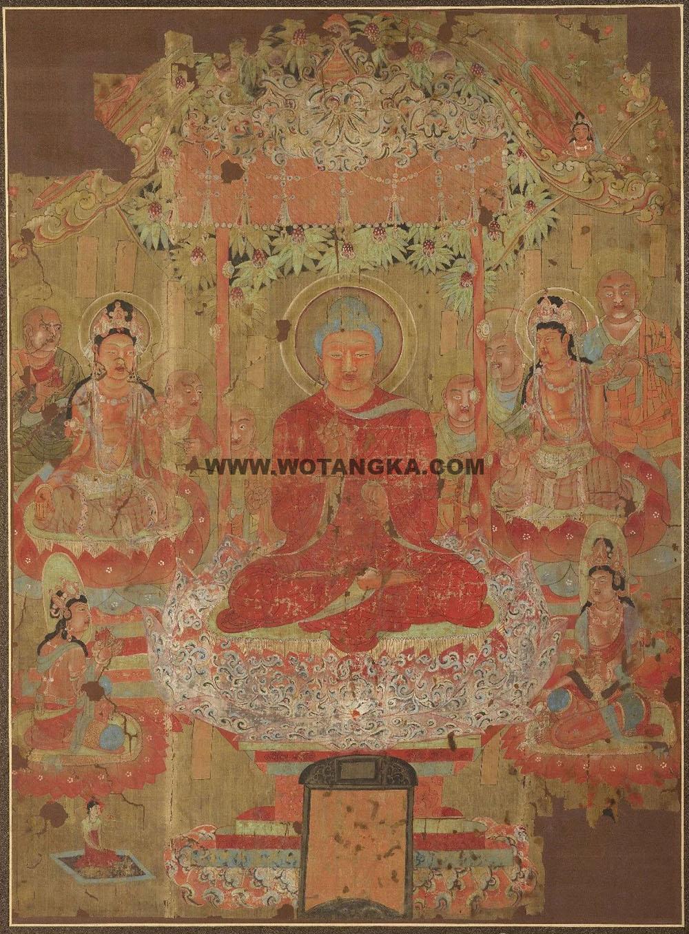 沃唐卡编号AC13652：佛陀树下说法图