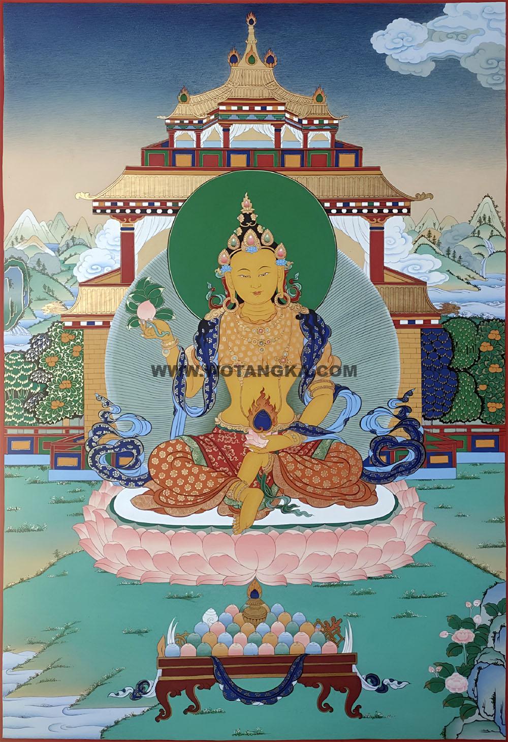 沃唐卡编号AC15734：地藏王菩萨