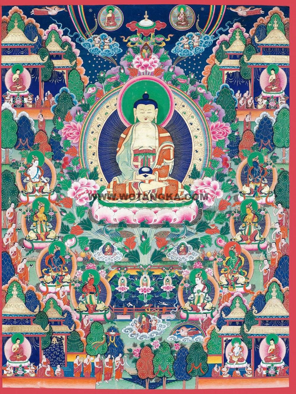 沃唐卡编号AC23491:西方极乐世界