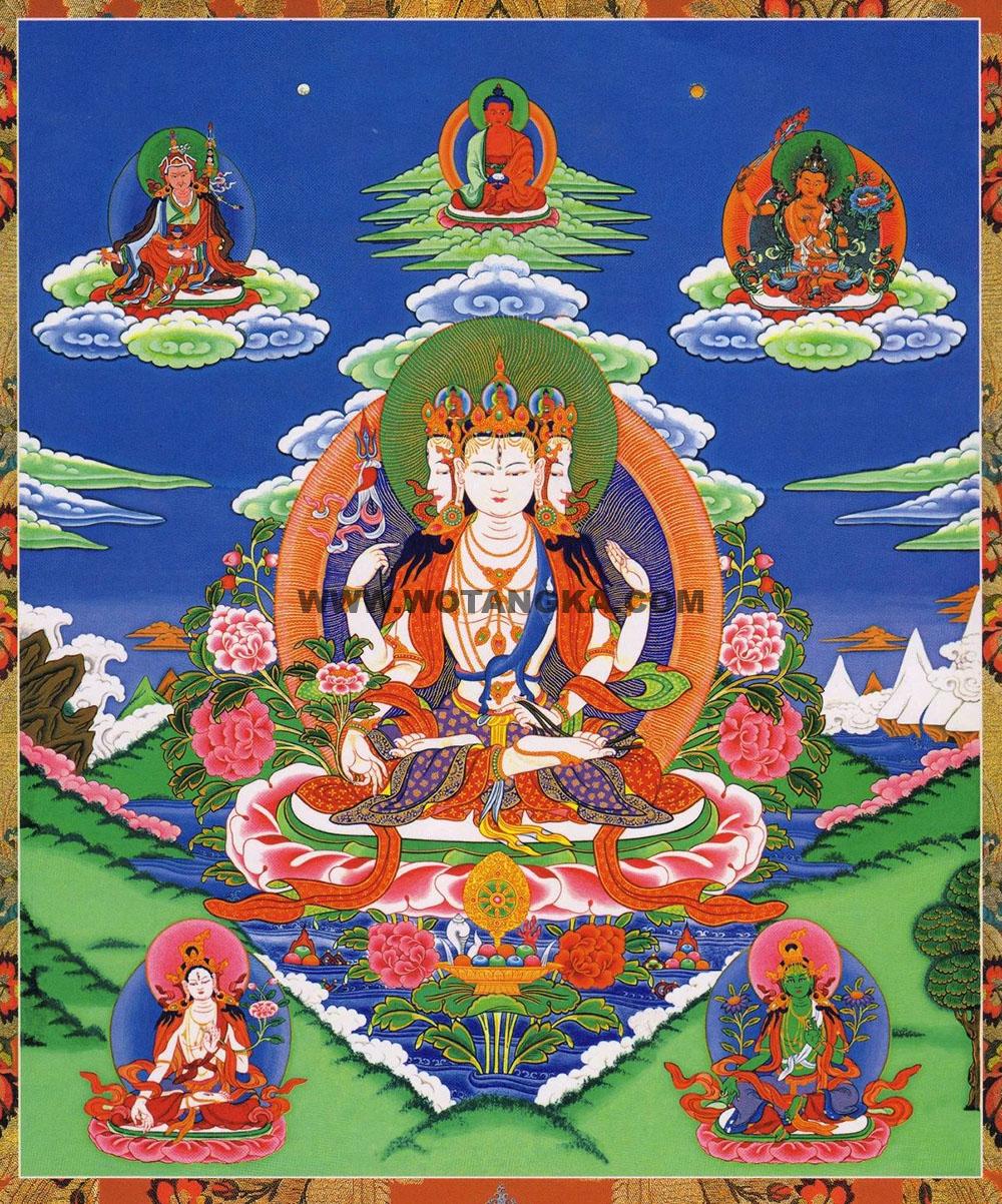 沃唐卡编号AC29387：不空罥索观世音菩萨