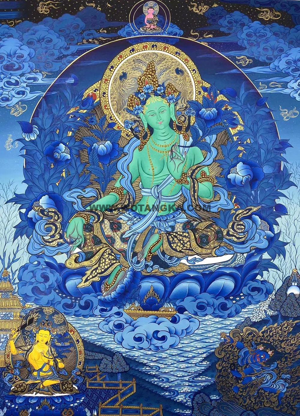 沃唐卡编号AC34578：绿度母