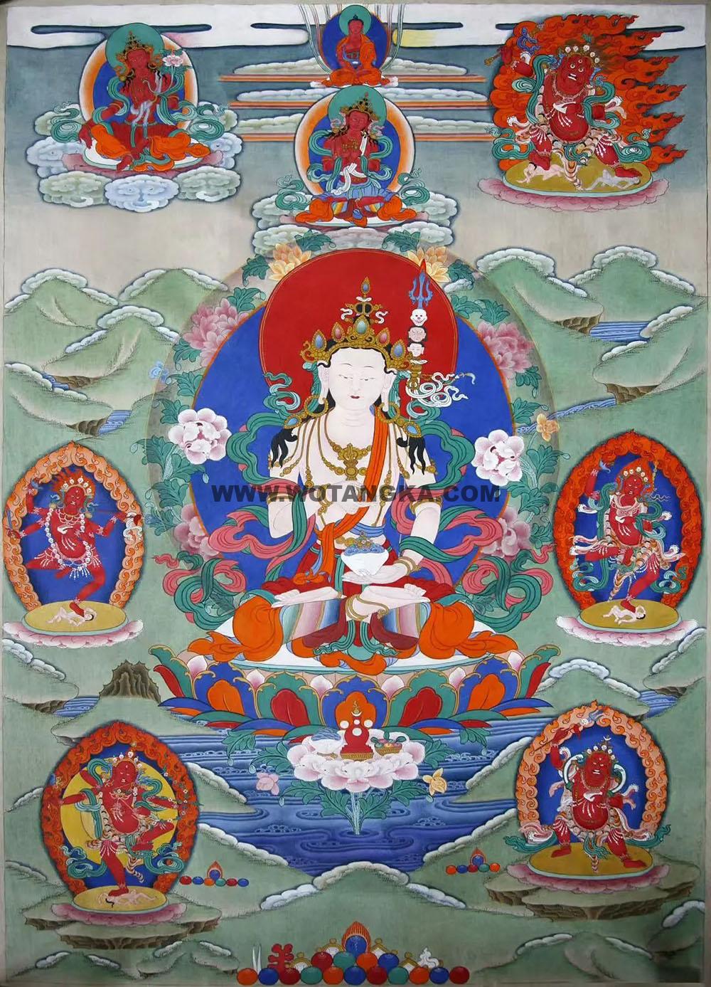 沃唐卡编号AC35169：怀业九本尊