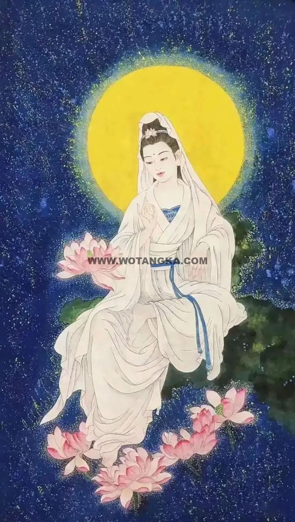 沃唐卡编号AC46583：白衣观音