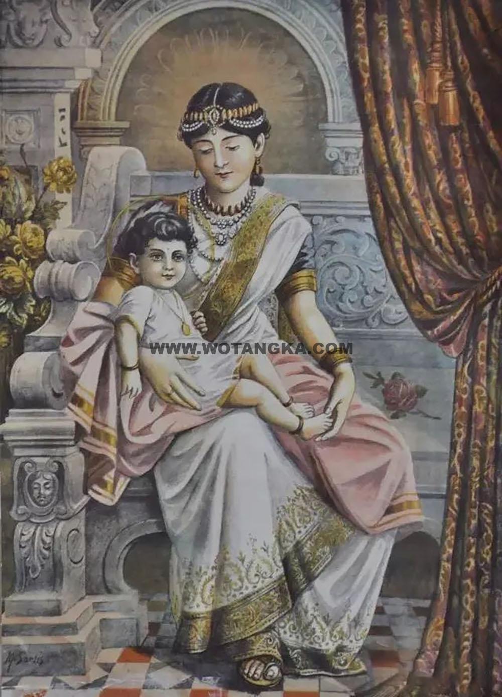 沃唐卡编号AC58391：摩耶夫人与太子