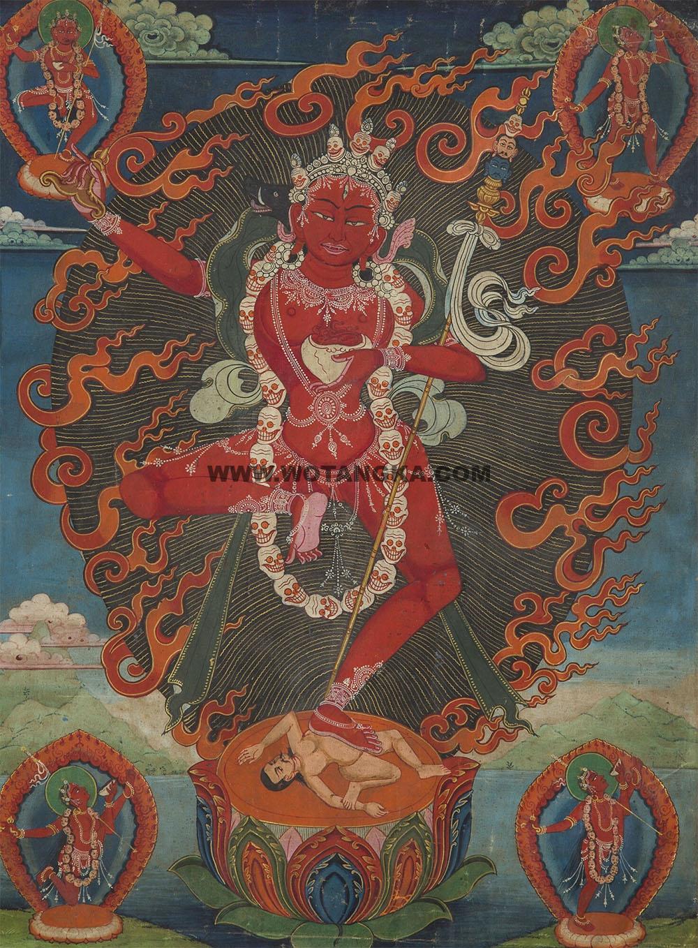 沃唐卡编号AC74389:金刚亥母
