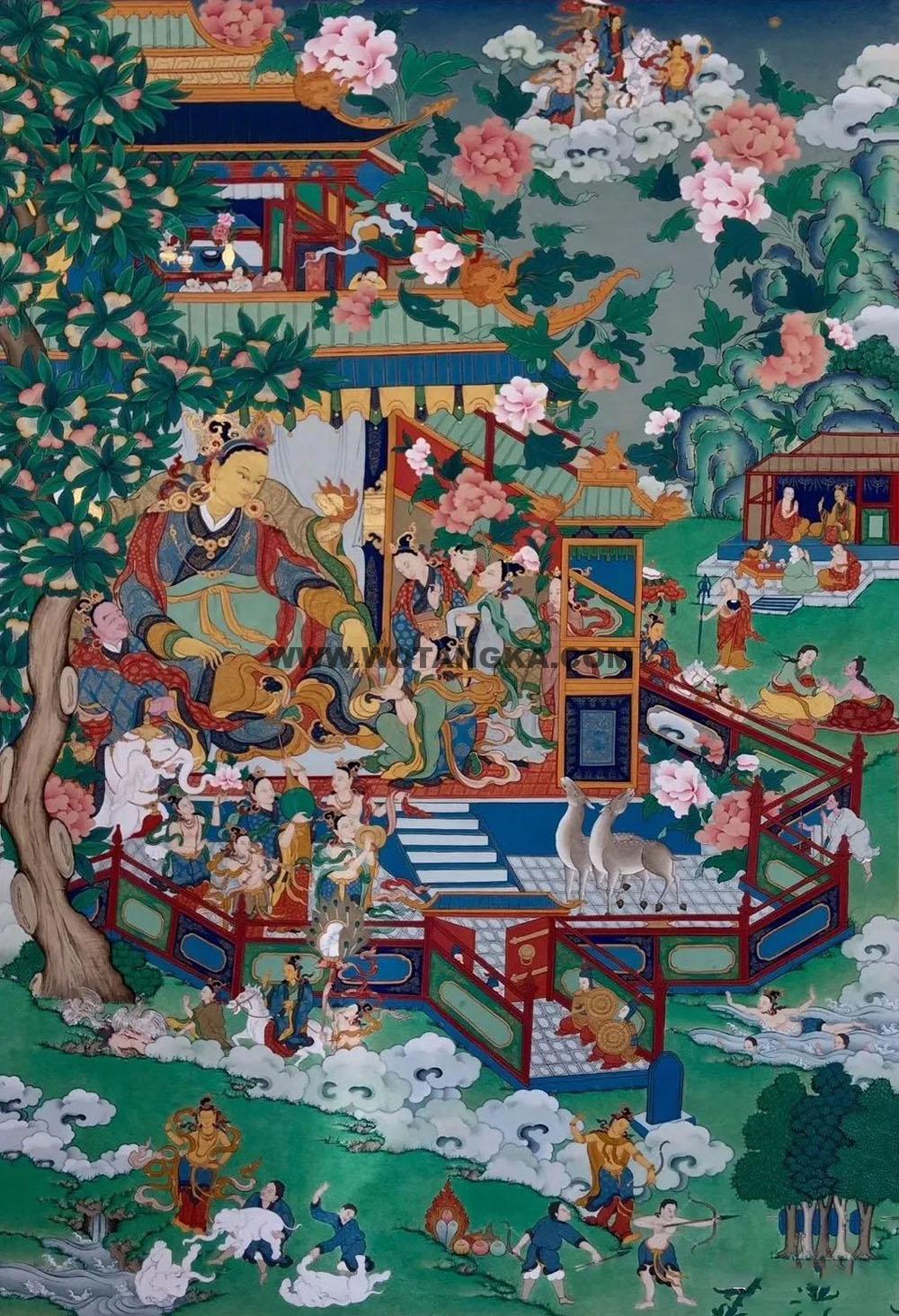 沃唐卡编号AC93715:释迦牟尼佛八相成道图之入胎