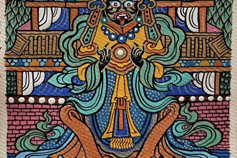 编号118-2196843：彩绘小唐卡-扎基拉姆（长方形·5*4CM左右）