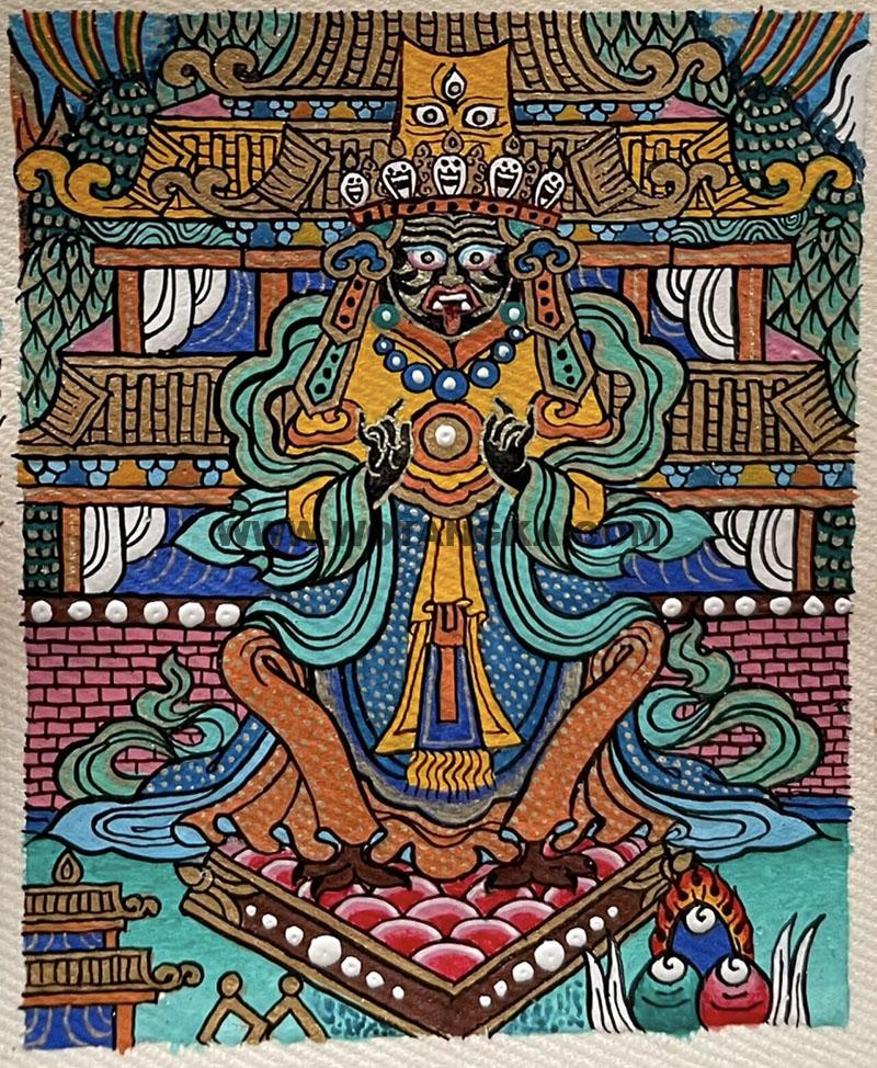 编号118-2196843：彩绘小唐卡-扎基拉姆（长方形·5*4CM左右）