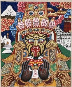 编号118-2593814：彩绘小唐卡-扎基拉姆（长方形·5*4CM左右）