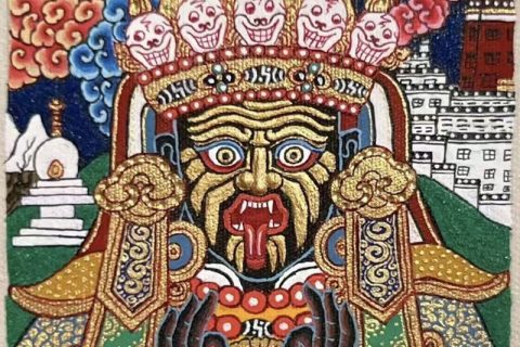 编号118-2593814：彩绘小唐卡-扎基拉姆（长方形·5*4CM左右）