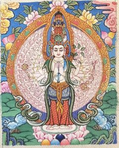 编号118-2658934：彩绘小唐卡-千手观音（长方形·5*4CM左右）