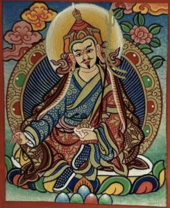 编号118-3176492：彩绘小唐卡-莲花生大士（长方形·5*4CM左右）