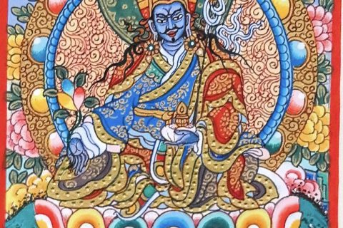 编号118-3276895：彩绘小唐卡-莲花生大士·药王莲师（长方形·5*4CM左右）