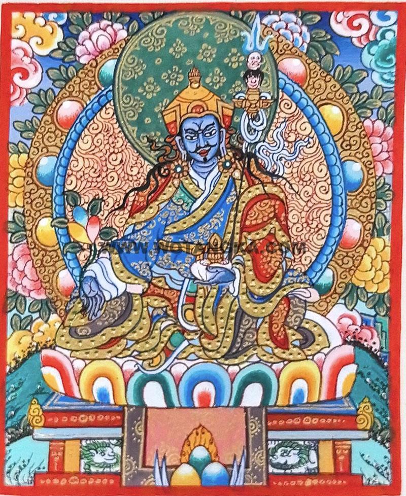 编号118-3276895：彩绘小唐卡-莲花生大士·药王莲师（长方形·5*4CM左右）