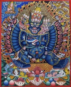 编号118-3518769：彩绘小唐卡-大威德金刚（长方形·5*4CM左右）