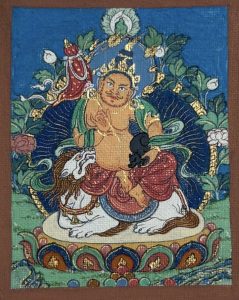 编号118-3618749：彩绘小唐卡-财宝天王（长方形·5*4CM左右）