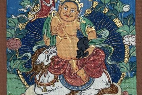 编号118-3618749：彩绘小唐卡-财宝天王（长方形·5*4CM左右）