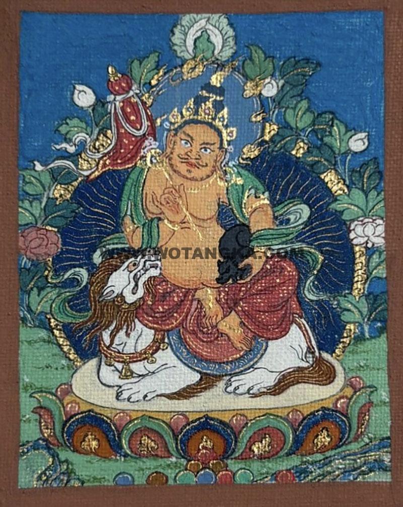 编号118-3618749：彩绘小唐卡-财宝天王（长方形·5*4CM左右）