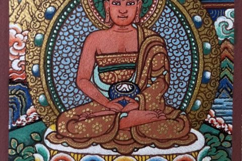 编号118-3748196：彩绘小唐卡-阿弥陀佛（长方形·5*4CM左右）