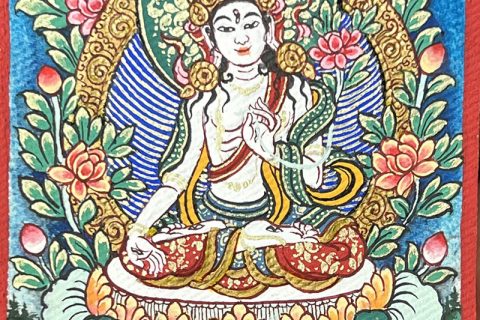 编号118-3827165：彩绘小唐卡-白度母（长方形·5*4CM左右）