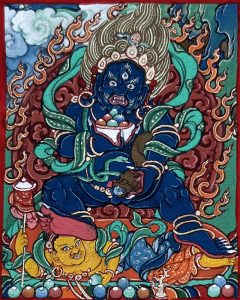 编号118-4178362：彩绘小唐卡-黑财神（长方形·5*4CM左右）