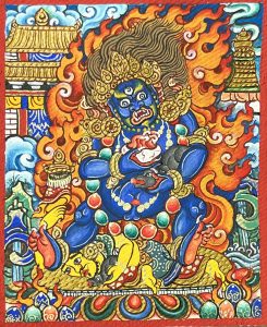 编号118-4296837：彩绘小唐卡-黑财神（长方形·5*4CM左右）