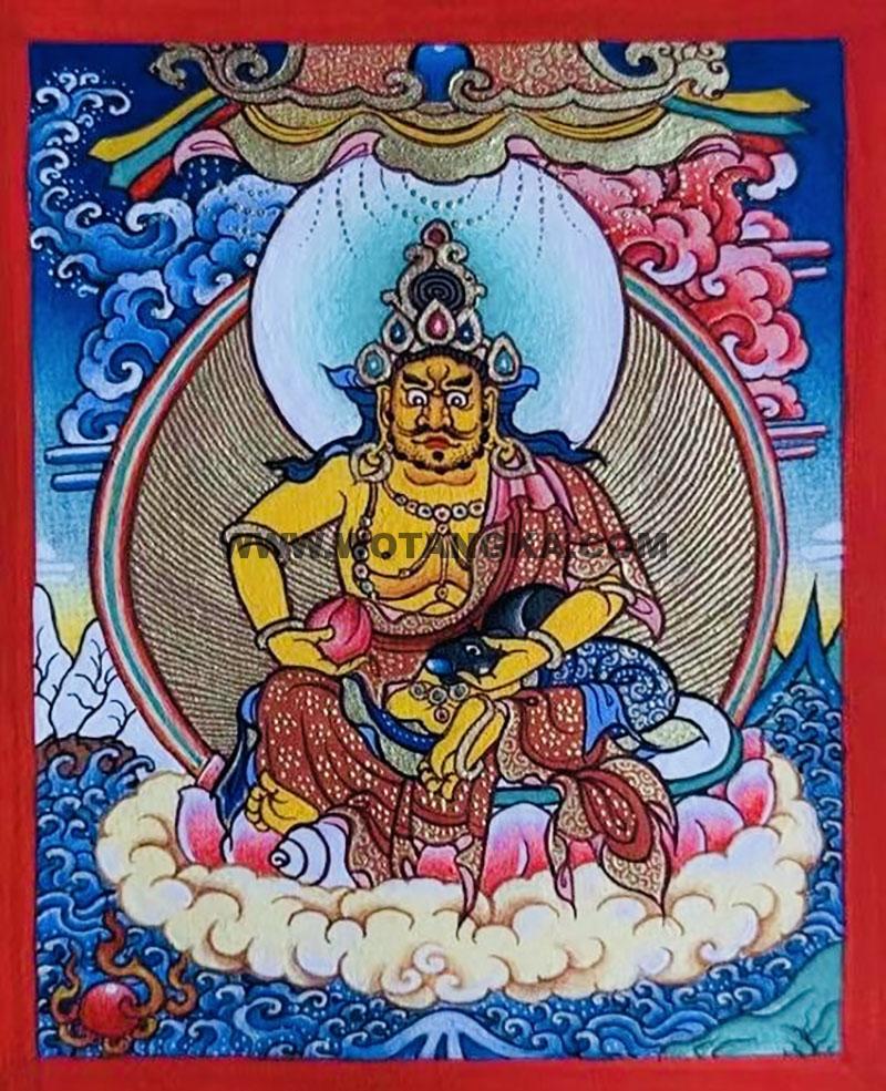 编号118-4357896：彩绘小唐卡-黄财神（长方形·5*4CM左右）