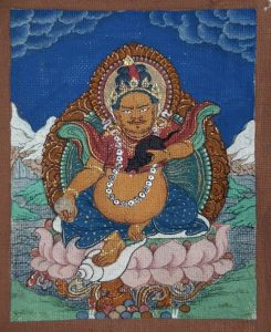 编号118-4398517：彩绘小唐卡-黄财神（长方形·5*4CM左右）