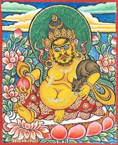 编号118-4793182：彩绘小唐卡-黄财神（长方形·5*4CM左右）