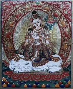 编号118-8889695：彩绘小唐卡-骑象普贤菩萨（长方形·5*4CM左右）