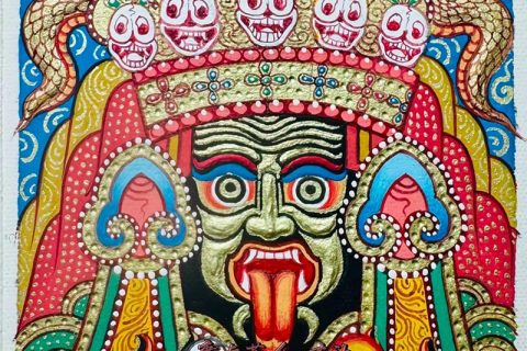 编号118-9029971：彩绘小唐卡-扎基拉姆（长方形·5*4CM左右）