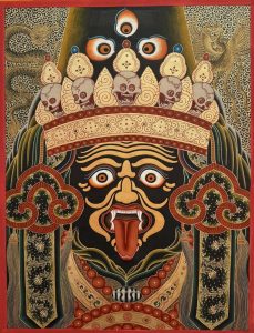 编号118-9642751：黑金小唐卡-扎基拉姆（长方形·5*4CM左右）